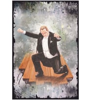 Atatürk Zeybek Oynarken Retro Ahşap Poster