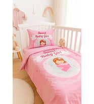 Yenidoğan Kız Bebek Nevresim Takımı %100 Pamuklu Sweet Baby Girl