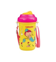 Bebedor Askılı ve Pipetli Alıştırma Bardağı 360 Ml - Deniz Kızı Desenli