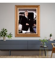 Altın Varaklı Paspartulu Çerçeveli Tablo rv1195