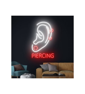 PIERCING Yazılı ve Şekilli Neon Tabela