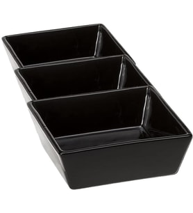 Altair 14 Seramik Mama Kabı, 14 X 14 X 5 Cm, 0,5 L, Siyah (3 Paketi)