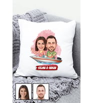 Sevgiliye Hediye Tekne Tasarım  Karikatürlü Yastık