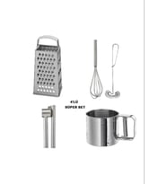5 Parça Set: Rende, Çırpıcı, Sarımsak Ezici ve Un Eleği