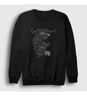 Presmono Unisex Siyah Goat Gojira Sweatshirt 402768tt