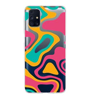 Samsung Galaxy M31s Kapak Renkli Desen Tasarımlı Şeffaf Silikon Kılıf