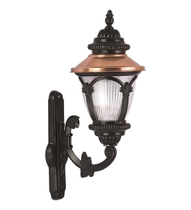 AVONNI BAP-68057-BSY-M2 Kahverengi/Siyah Boyalı Dış Mekan Aydınlatma E27 Aluminyum Polikarbon Cam 38x25cm