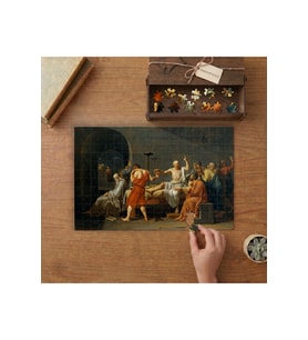 Sokratesin Ölümü Jacques-Louis David Tasarımı 240 parça Ahşap Puzzle Ahşap Kutuda MP00093