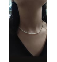 Gümüş kilitli doğal 3mm kum incisi kolye GL76f239