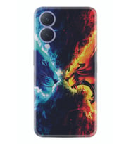 Vivo Y17s Kılıf Silikon Desen Özel Seri Red Blue Leon 1714