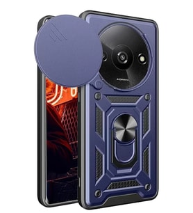 Redmi A3 4G Kılıf Pars Lens Yüzüklü Silikon - Lacivert