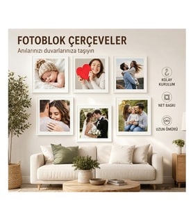 Yapışkanlı 6 lı Fotoblok türü çerçeveler 20x20