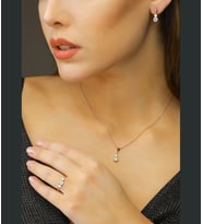 925 Ayar Gümüş  Su Yeşili Taşlı Altı Tırnaklı Set