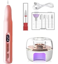 Yeni Nesil 9 Parça Şarjlı Tırnak Freze Seti USB Şarjlı Törpü Seti UV LED Lamba Profesyonel Manikür Seti Pro