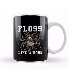 Raccoon Floss Like A Boss Kupa Bardak Porselen