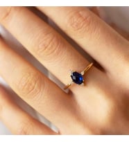PARLEMENT BLUE TOPAZ TEK TAŞ EVLİLİK TEKLİF YÜZÜK AK1188