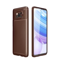 Xiaomi Poco X3 Kılıf Esnek Soft Karbon Tasarım Legion Serisi (Kahverengi)