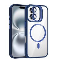 Apple iPhone 17 Kılıf Standlı ve Kamera Lens Hediyeli M-Safe Şarj Özellikli Zore Etro Kapak