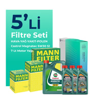 MANN Fiat Ducato 2.3 Dizel Filtre Bakım Seti Castrol Motor Yağlı (2006-2014) 5 Li