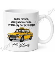Taksi Baba Yazılı Esprili Tasarım Kupa Bardak Babalar Günü Hediye