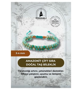 Amazonit 3-4mm Çift Sıra Doğal Taş Bileklik