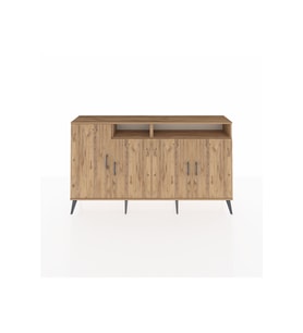 Arges Konsol 6 Raflı 4 Kapaklı 176x30x99 Çam-Çam