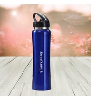 KİŞİYE ÖZEL İSİM BASKILI EMZİKLİ PASLANMAZ ÇELİK TERMOS 500 ML (Mavi)