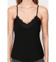 Moda V Yaka Örme Slim Düz Desen Resmi Regular Askılı Kol Bluz (Siyah)
