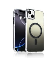 Apple iPhone 15 Uyumlu Kılıf M-safe Şarj Özellikli Transparan Renk Geçişli Zore Toros Kapak (Siyah)