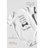 Dayıya Özel Kısa Kollu Bebek Body %100 Pamuk