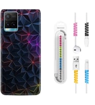 Vivo Y11S Y21S Y20 Y20S Y70 Kılıf Kablo Koruma Spiral Silikon Renkli Prizmalar 1783