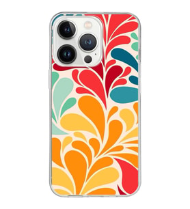 PrintiFy Apple  iPhone 13 Pro ile Uyumlu 1mm Slim Fit Retro Renkler 5 Baskılı Şeffaf  Kılıf