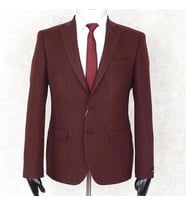 JAN CARLUCCİ Yünlü Erkek Regular Fit Mono Yaka Bordo Drop 4 Tek Ceket