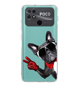 PrintiFy Xiaomi Poco C40 ile Uyumlu 1mm Slim Fit Köpek 2 050e Baskılı Şeffaf  Kılıf
