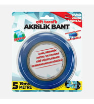 Çift Taraflı Akrilik (Silikonize) Şeffaf  Montaj Bandı