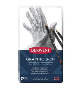 DERWENT GRAPHIC PENCIL HARD - DERECELİ KALEM SETİ12 li TENEKE KUTU