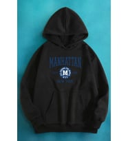 Manhattan Baskılı Oversize Sweatshirt (Siyah)