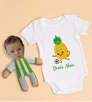 BK Kids Kişiye Özel Fotoğraflı Bebek Yastık ve Bebek Body Zıbın Hediye Seti - Model 1.3