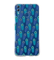PrintiFy Huawei Honor 8X ile Uyumlu 1mm Slim Fit Nazar Boncuğu 4 Baskılı Şeffaf  Kılıf