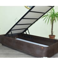 Baza TAY TÜY 13425 model Kumaş KAHVERENGİ  Metal Fırın Boya 90*190 El Yapım