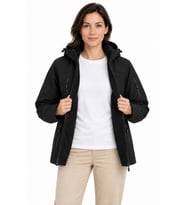 Su Geçirmez Softshell İçi Polar Astarlı Çıkarılabilir Kapüşonlu 4 Cepli Mont Ceket - Siyah