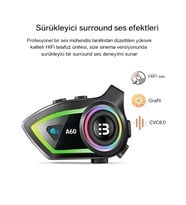 IP65 Su Geçirmez Motosiklet İNTERKOM Kask Kulaklığı 3D HD Stereo Ses Gürültü Önleyici