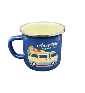 Orcamp Retro Emaye Kupa Bardak Adventure Mavi