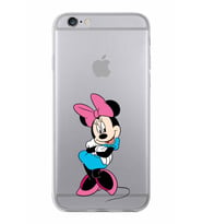 Apple iPhone 6 Uyumlu Kapak Minnie Mouse Tasarımlı Şeffaf Silikon Kılıf