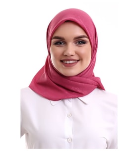 Kofra Desenli Baş Örtü - Gül Kurusu (Karışık)