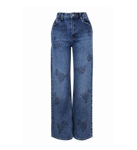 Trender 8062 Taşlı Mavi Kadın Jean Pantolon 26YH27000043