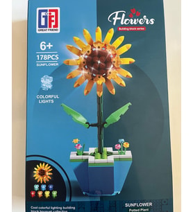 Işıklı Çiçek Lego  Işıklı Çiçekli Lego  178 Parça Saksılı Ay Çiçeği Işıklı Lego