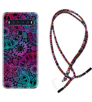 TCL 10L 10 Plus 10SE 20E 20SE 30 L7 Kılıf Boyun Asklı Rasta Silikon Colurful Mandala 1667