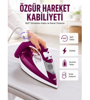 2200W Seramik Kaplama Es Tasarımı 360 Derece Dönebilir Kablosu Yeni Nesil
