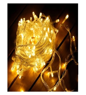 Yılbaşı Pilli LED Şeffaf Silikon Kablo LED Işık 3 Metre
